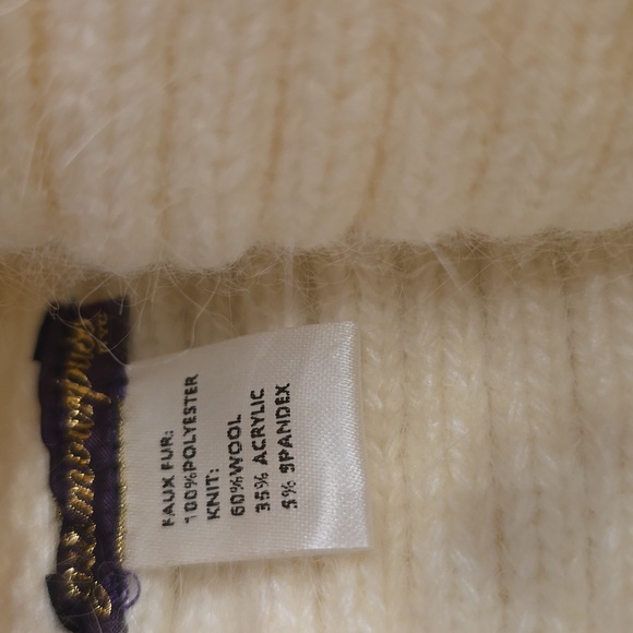 NWT GlamourPuss NYC Faux Fur Beaded Beanie - Picture 6 of 8